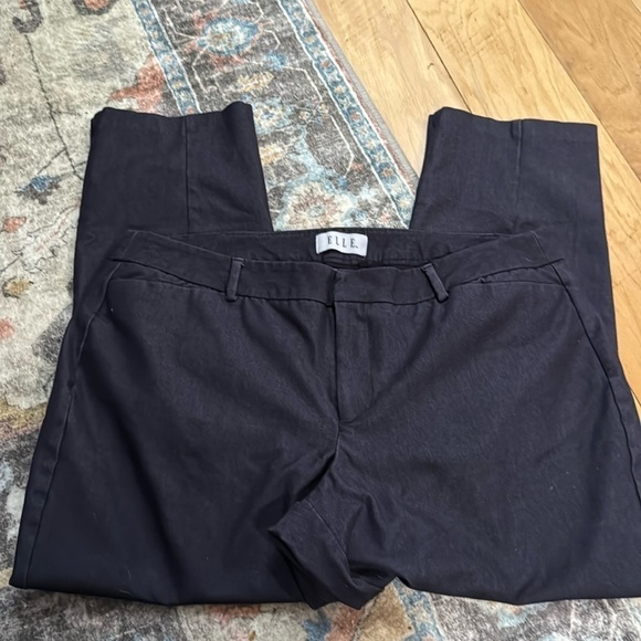 ELLE Sz 14 denim stretch‎ cotton blend cropped career pants Sz 14 - Picture 3 of 6